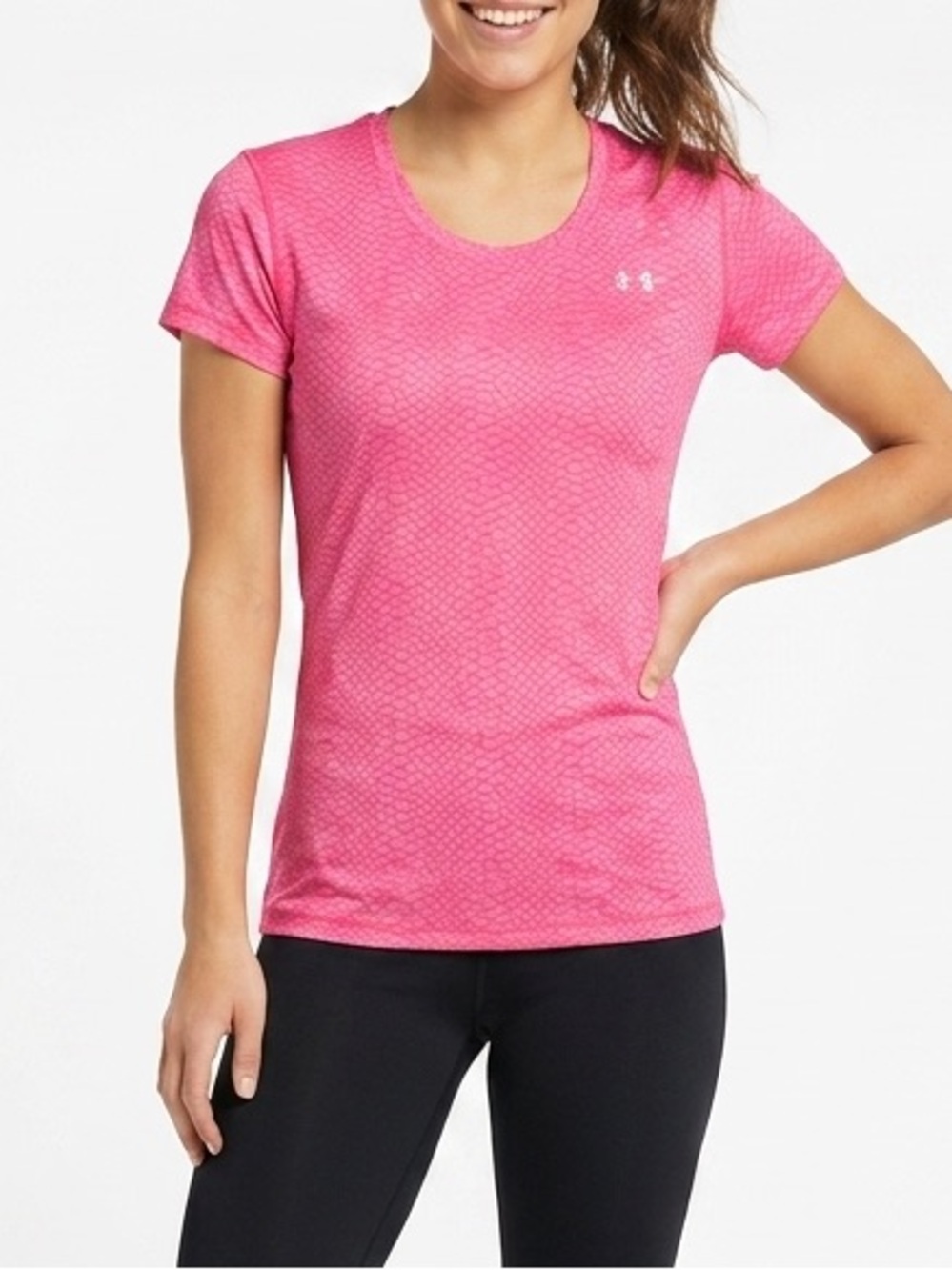 Under Armour HeatGear Fitted Short Sleeve Athletic Shirt Pink Women’s Small